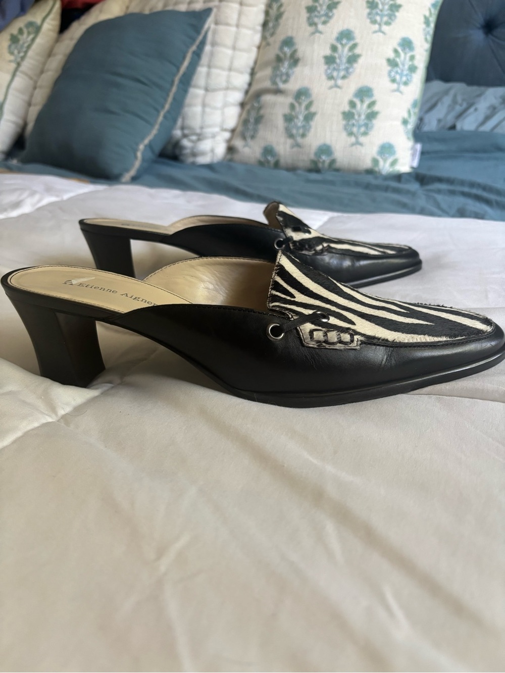 Etienne Aigner Pony Hair Mules